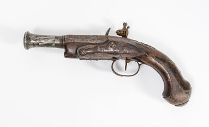 FRANCE, seconde moitié du XVIIIème siècle 
Pistolet à silex, à un coup.




Platine,...