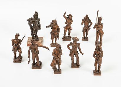 L.M. Lot of ten soldiers of the Second French Empire or other countries in patinated...