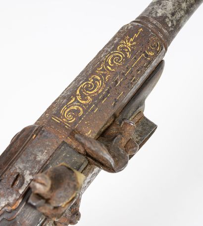 FRANCE, seconde moitié du XVIIIème siècle 
Flintlock pistol, single shot.




Gooseneck...