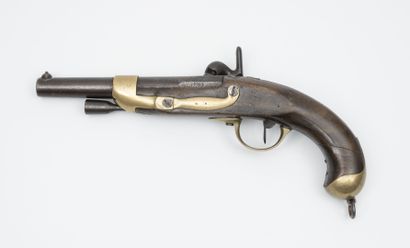 FRANCE, début du XIXème siècle (modifié) Pistolet de cavalerie à silex, modifié à...