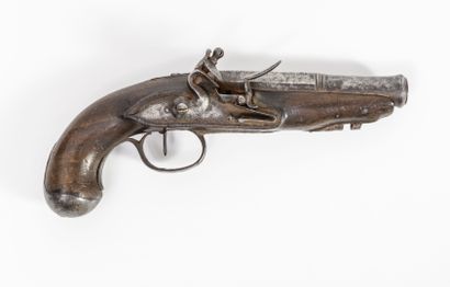 FRANCE, fin du XVIIIème ou début du XIXème siècle Flintlock pistol.

Gooseneck lock...