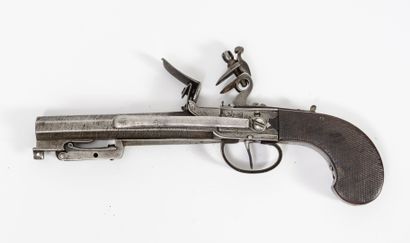 FRANCE (?), début du XIXème siècle Flintlock belt-fed single-shot pistol.

Steel...