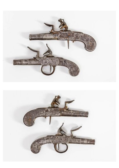 FRANCE ou BELGIQUE, fin du XVIIIème ou début du XIXème siècle Two small flintlock...