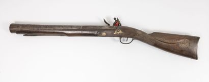 EUROPE de l'ouest, XIXème siècle Flintlock blunderbuss rifle.

Gooseneck lock and...