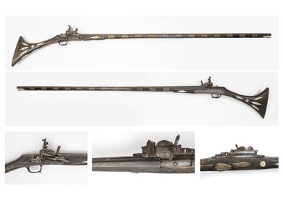 AFRIQUE du NORD, fin du XIXème ou début du XXème siècle Flintlock fantasia rifle,...