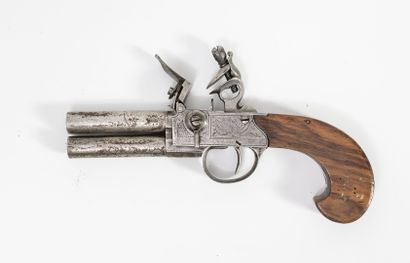 FRANCE ou BELGIQUE, fin du XVIIIème ou début du XIXème siècle Steel flintlock pistol...