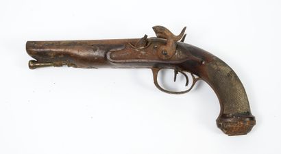 FRANCE, seconde moitié du XVIIIème siècle (modifié) Pistolet de vénerie à silex modifié...