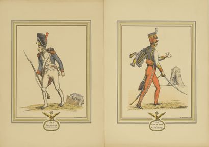null Lot of 5 color prints representing officers of the Grande Armée. 

37 x 26 cm....