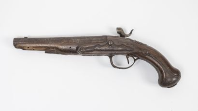 FRANCE, seconde moitié du XVIIIème siècle (modifié) Pistolet d'arçon à silex, modifié...