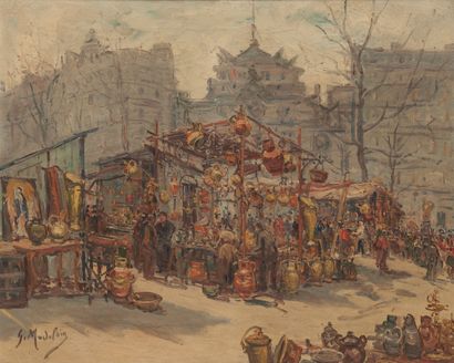 Gustave MADELAIN (1867-1944) The Scrap Metal Fair, circa 1925. 

Oil on canvas. 

Signed...