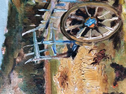 MARCEL DYF (1899-1985) Paysage aux poules.

Huile sur toile. 

Signée en bas à droite....