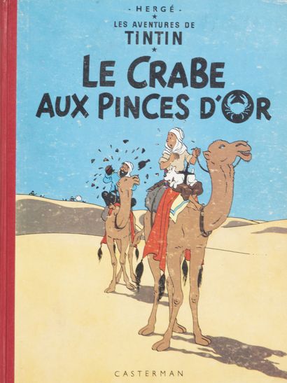 HERGÉ (1907-1983) Lot de quatre albums comprenant : 

- Le crabe aux pinces d'or....