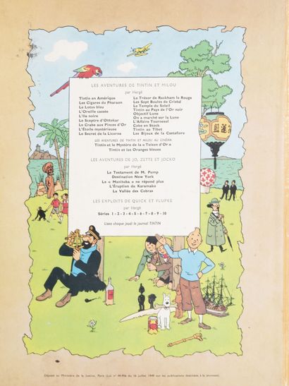 HERGÉ (1907-1983) Lot de dix albums comprenant : 

Les aventures de Tintin. 

- Tintin...