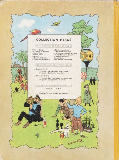 HERGÉ (1907-1983) Lot de quatre albums comprenant : 

- Le crabe aux pinces d'or....