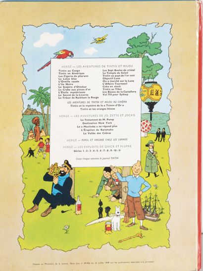 HERGÉ (1907-1983) Lot de dix albums comprenant : 

Les aventures de Tintin. 

- Tintin...