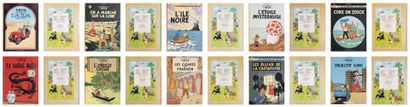 HERGÉ (1907-1983) Lot de dix albums comprenant : 

- L'île noire. 

Editions Casterman,...
