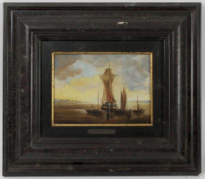 null Two marines :

- Roger JEANNE (XX-XXI)

Sailboat and fishermen's boats.

Oil...