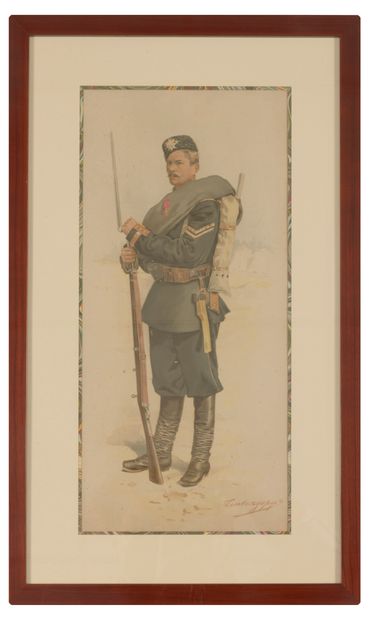 null Lot de 7 gravures sur le thème : Militaria. 

Divers formats. 

Taches, rousseurs...