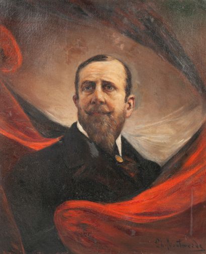 Philippe MONTEVERDE (1846-1920) Portrait de Paul Déroulède. 

Huile sur toile (rentoilée)....