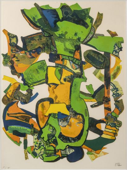 Maurice ESTÈVE (1904-2001) Folerie, 1975.

Lithographie en couleurs sur papier. 

Signé...