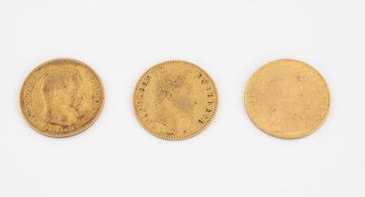France 
Three coins of 10 francs gold : 





- Napoleon III, 1858 Paris, 1853 Strasbourg....