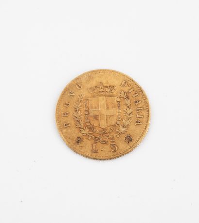 ITALIE Coin of 5 lire, Victor Emmanuel II, 1863. 
Weight : 1.5 g. 
Wear.