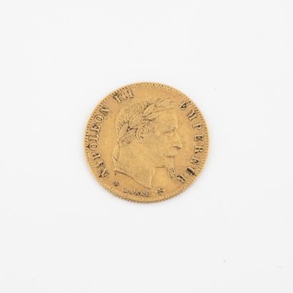 France 5 francs gold coin, Napoleon III, 1864 Paris. 

Weight : 1.6 g. 

Wear.