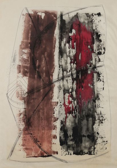 Anna Staritsky (1908/11-1981) Sans titre, 1953.

Encre et aquarelle sur papier.

Signé...