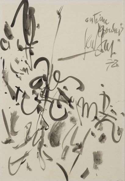 GEN PAUL (1895-1975) Le violoniste, 1972.

Encre et lavis d'encre sur papier. 

Signé,...