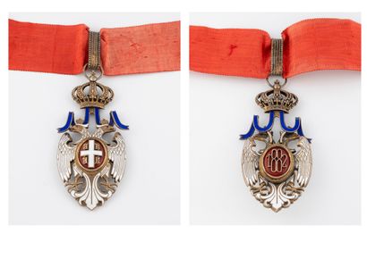 SERBIE 
Ordre de l'Aigle blanc (1882).




Bijou de Commandeur (3ème Classe) en argent...