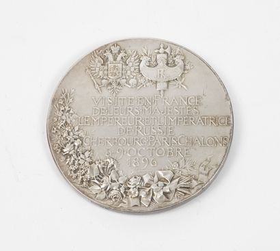 D'après Jules Clément CHAPLAIN (1839-1909) Médaille commémorative de la visite de...