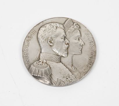 D'après Jules Clément CHAPLAIN (1839-1909) Médaille commémorative de la visite de...