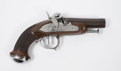 CUILLIERON, à Grenoble, début du XIXème siècle (modifié) Pistolet de voyage à silex...