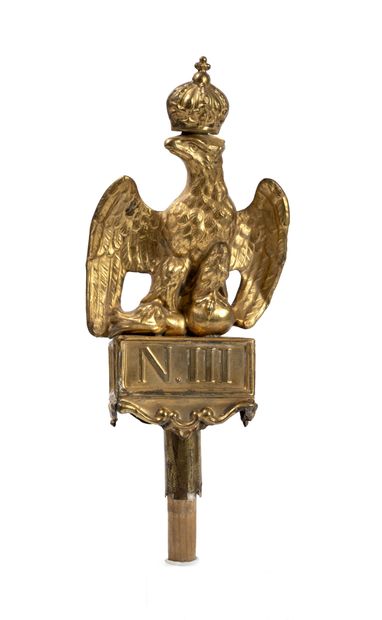 FRANCE, Second Empire, seconde moitié du XIXème siècle Aigle impériale de hampe en...