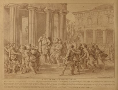 D'après Charles-Nicolas II COCHIN (1715-1790) Licurgue wounded in a sedition. 

Engraving...