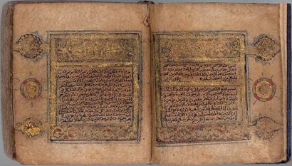 null Coran miniature, signé et daté. Manuscrit de cent quatre-vingt-treize folios...