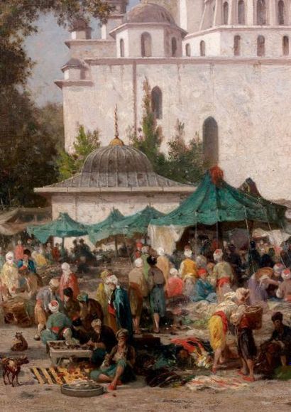 Fabius BREST (1823-1900) Le Khan de la sultane Validé à Constantinople, [18]61. Huile...
