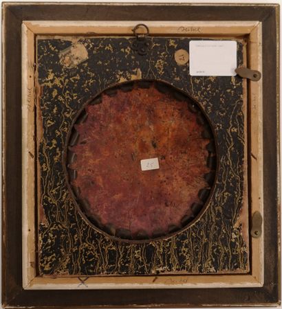 LIMOGES, attribuée à Colin NOUAILHER, milieu du XVIème siècle 
Oval polychrome enamel...