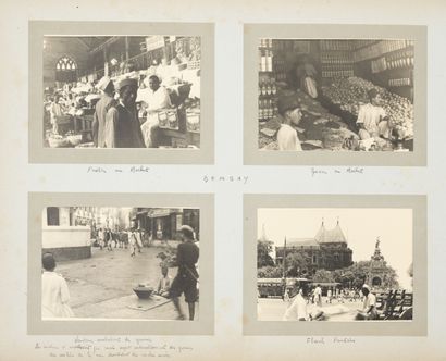 Visite de l'INDE et AMERIQUE du SUD Deux albums de photographies, monuments, marchés,...