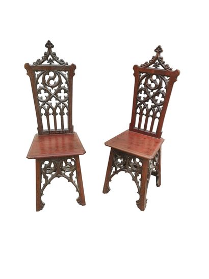 FRANCE ou ANGLETERRE, fin du XIXème ou début du XXème siècle Paire de chaises en...