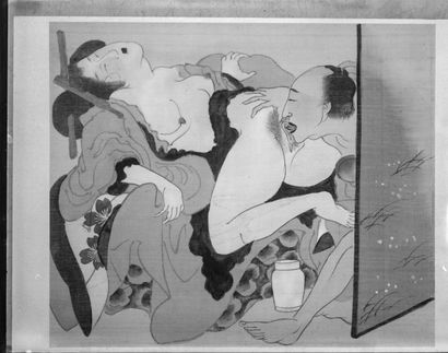 JAPON, XXème siècle, d'après Isoda KORUSAI (1735-1790) Eight glass plate negatives...