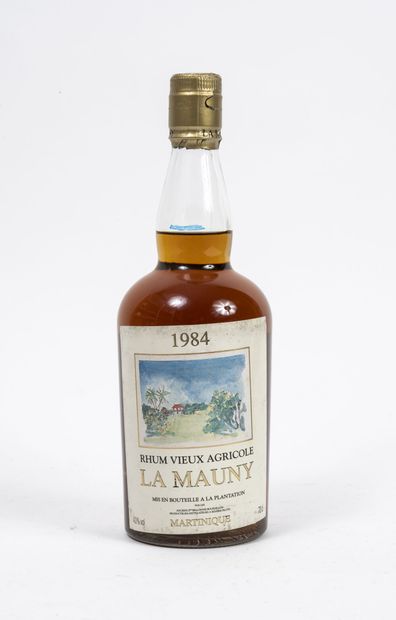 LA MAUNY Une bouteille, 1984. 

Rhum vieux agricole. 

Niveau légérement bas. 

Usures,...