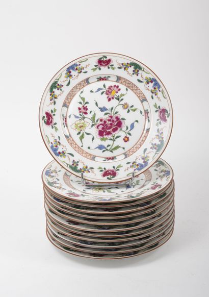 HAVILAND, Limoges Twelve porcelain dessert plates.

Ching-King model for Puiforcat.

Diameter:...