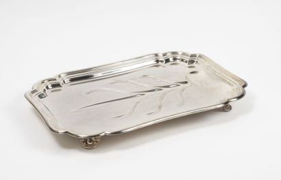 Rectangular silver-plated meat dish with...