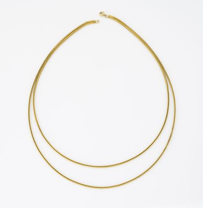 Yellow gold (750) necklace with two rows...