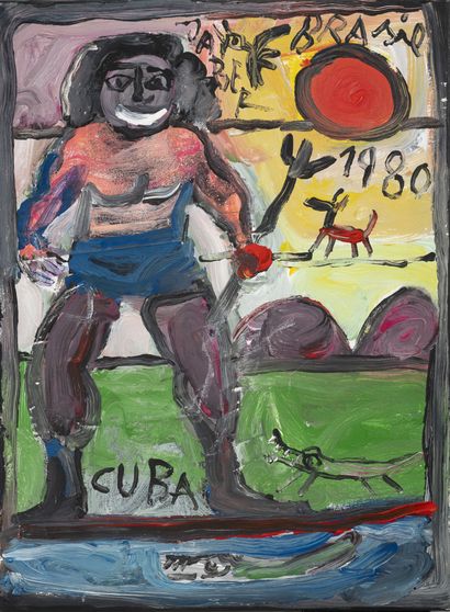 JABER (1938) Cuba - Brazil, 1980. 

Oil on canvas.

Signed and dated in the upper...