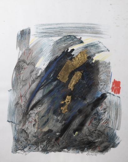 EPHIDIA (1944) Untitled, 1989.

Mixed media on paper. 

Signed and dated lower right....