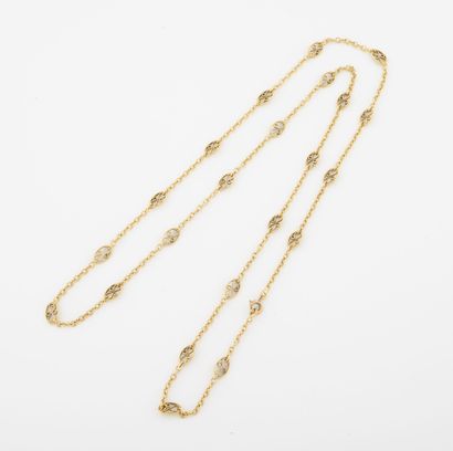 Long neck chain in yellow gold 750 (AC) with...
