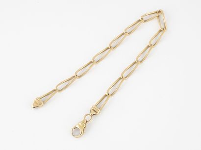 Yellow gold (750) bracelet with filed curb...