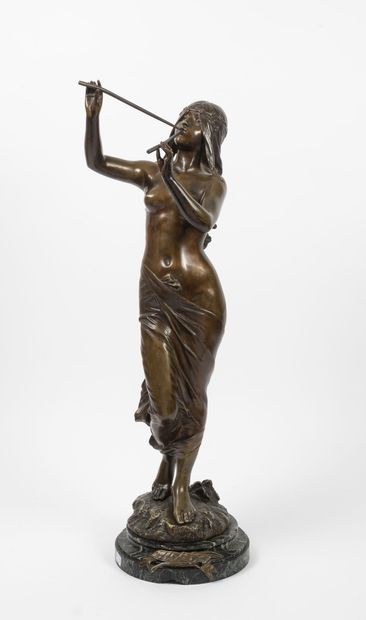 D'après Edouard DROUOT (1859-1945) The muse of the woods.

Proof in bronze with a...